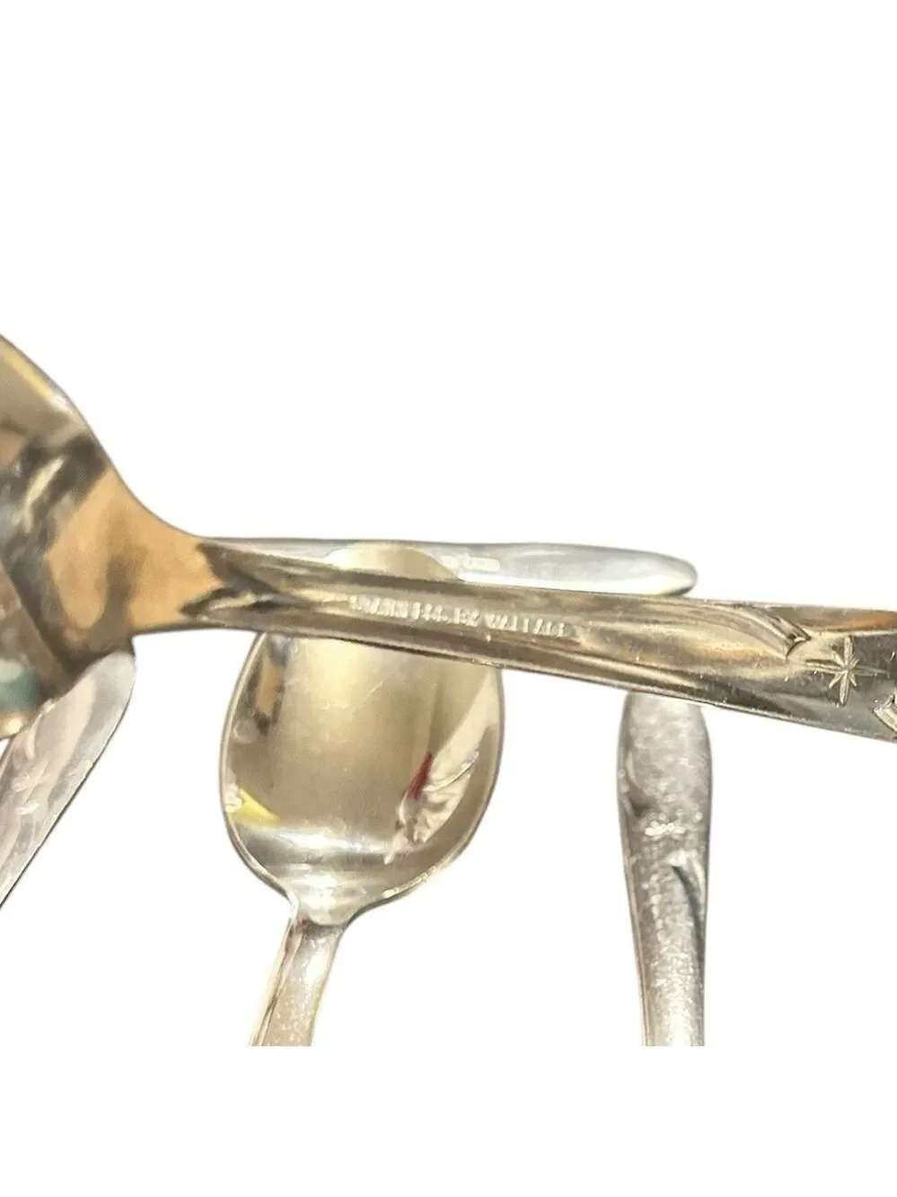 Eight ATOMIC STAR Vintage Wallace Serving Soup Spoons 1950’s